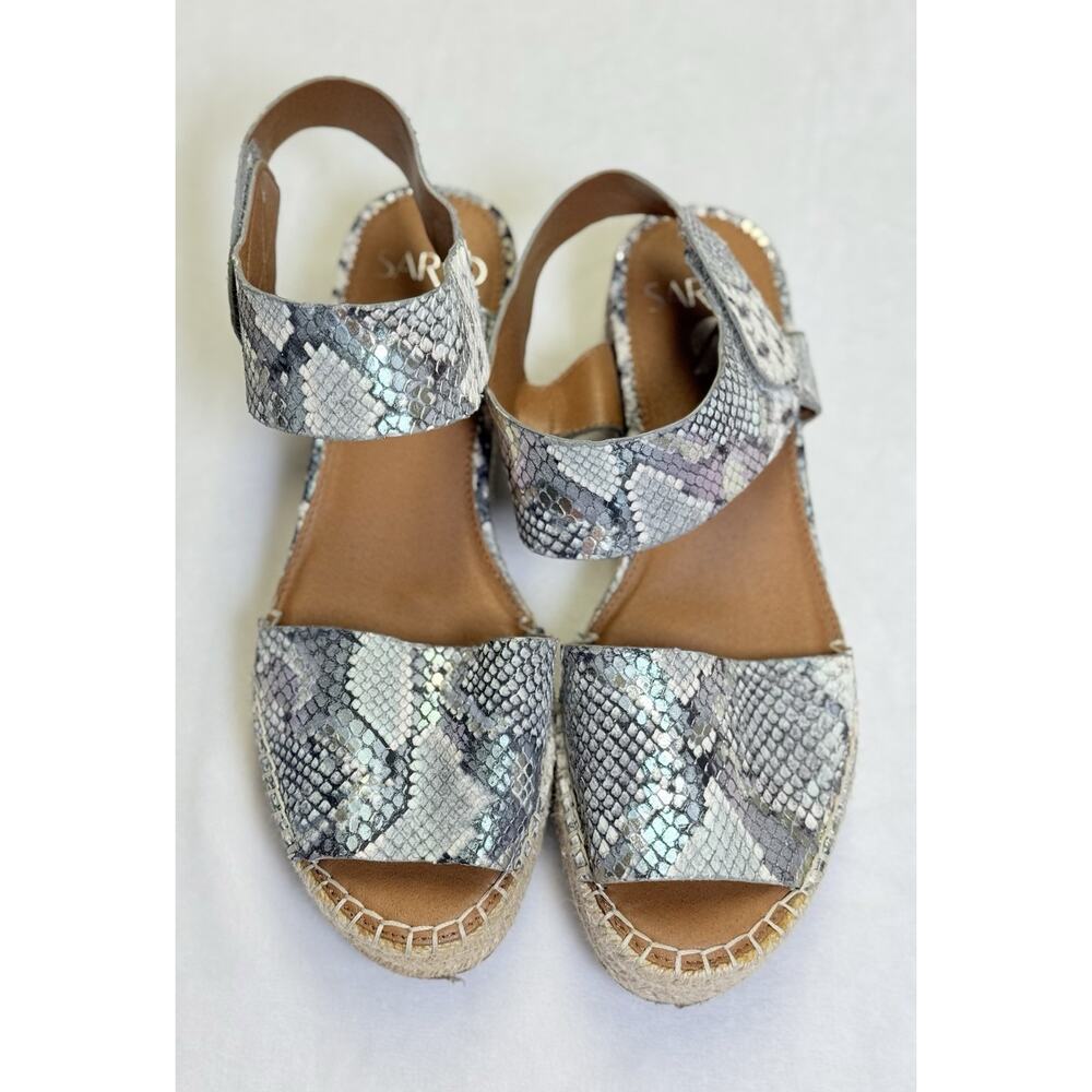 Franco Sarto "Oak" Women’s Sz 7.5 Ocean Wave Espadrille Platform Sandal - Picture 2 of 9